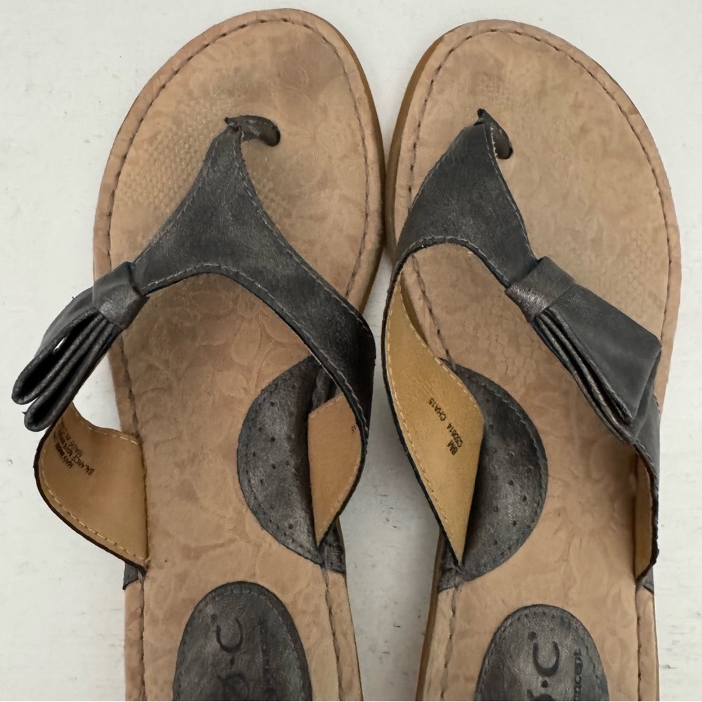 BOC‎ Born Flip Flop Thong Bow Comfort Sandals Pewter Size 8 - Picture 5 of 11